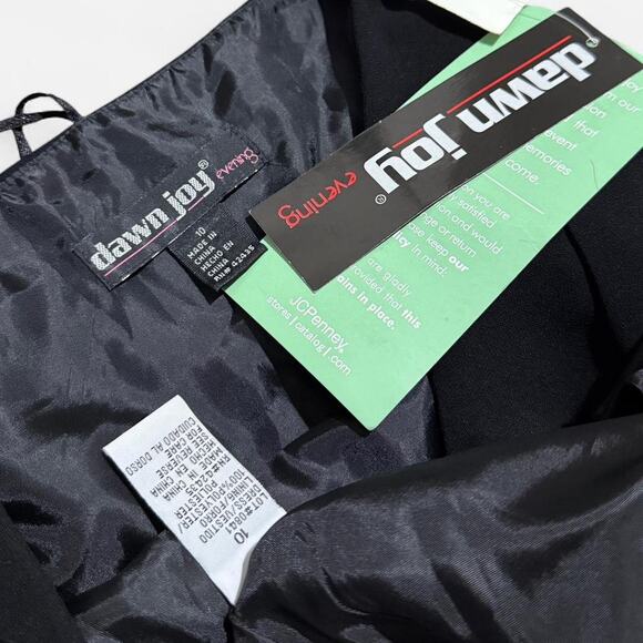 NWT Vintage Y2K Dawn Joy Evening Black Beaded Keyhole Formal Halter Dress 10/M - Picture 8 of 8